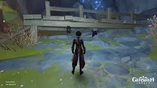Uncle He stuck under platform (Genshin Impact)