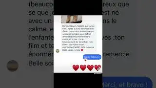 Un message tout doux&hellip; comme j&rsquo;en re&ccedil;ois &hellip; chaque jour ￼&hearts;️🥰&hearts;️