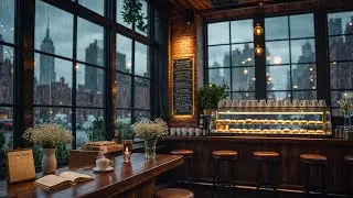 Rainy City Coffee Shop Ambience ☕Cozy Morning Storm | Calming Ambient Rain Sounds for Sleep & Focus