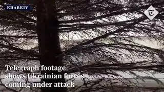 Ukrainian soldiers on front line come under attack | Kharkiv Footage filmed