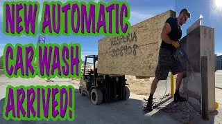 New Automatic Car Wash Arrived! Preparing the bay for installation!