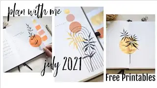 Plan with me // July 2021//  Bullet Journal Setup July 2021 // Minimal Bujo