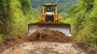 Perfect..Powerful D6R XL Bulldozer at Work Repairing Rural Plantation Roads