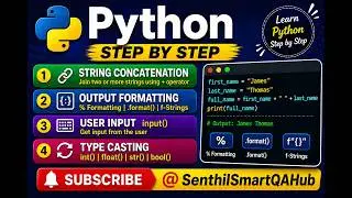 Python #5 | String Concatenation, Output Formatting, User Input & Type Casting in Python (2026)