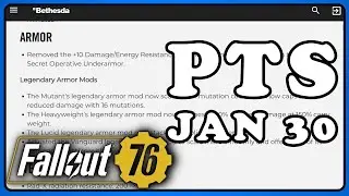 Legendary Effects Tweaked, Gauss Mini Updated - Fallout 76 PTS Patch Notes Jan, 30