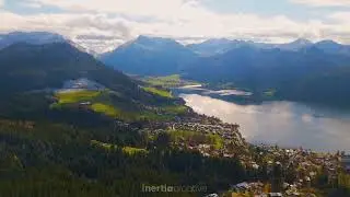 Sunset Bavaria - Drone shots of the Mountains over Schliersee, Germany