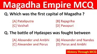 Magadha Empire MCQ/ Magadha kingdom gk questions/ Magadha Empire History MCQ/ In English/Competitive