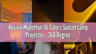 Review Mydethun 16 Colors Sunset Lamp Projector - 360 Degree Rotation, Remote Control, Romantic LED