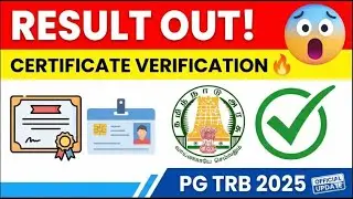 📢 PG TRB Result 2025 OUT! 📄 Certificate Verification Full Details 🔥 | Step-by-Step Guide