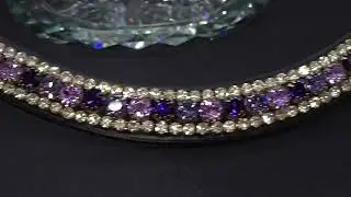 3 Row 6 mm/3 mm Tanzanite Deep Purple, Lt. Tanzanite Snap-on Browband 
