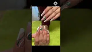Green nails design idea #nails #nailsart #nailstyle #coffinnails #longnails #nailsextension