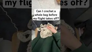 Can I crochet a whole mesh market bag before my flight takes off 😅👀 #crochet #yarn #travel