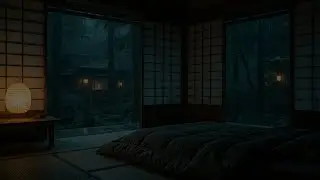Night Rain Sounds in a Japanese Cabin | Peaceful Rain Ambience for Sleep & Relaxation