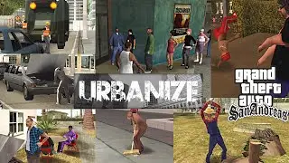 GTA San Andreas Urbanize Mod + Busy Pedestrians Mod + Pedfunc Mod Showcase Gameplay