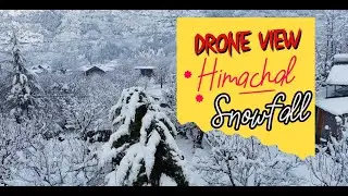 Snow falling live in Kullu Manali - Aerial Drone View