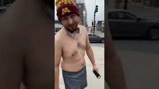 Auggie 5000 goes shirtless in 30 degree weather.