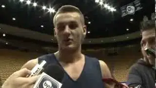 Kyle Collinsworth Basketball Post Practice (Nov. 19, 2013)