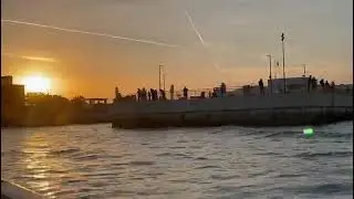 Boat 🚢 travel  with beautiful sunset #jubailbeach #damamm #followers #subscribers #friends