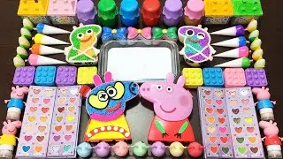 PEPPA PIG Slime !!! Mixing Random Things Into GLOSSY Slime !! ASMR Cocomelon slime