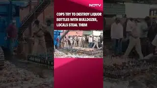 Andhra Pradesh News | Cops Try To Destroy Liquor Bottles With Bulldozer, Locals Steal Them