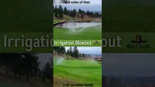 End-of-the-season irrigation blowout of the golf course.