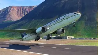 IMPOSSIBLE Landing Boeing 777  at &Iacute;safj&ouml;r&eth;ur Airport
