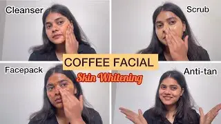 Coffee Facial at Home🫣❤️ || For Glowing Skin, Remove Tanning & Dark Spots 😍✨