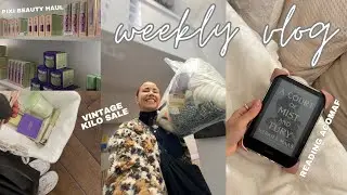 ACOTAR BOOK CHAT, PIXI BEAUTY HAUL, VINTAGE KILO SALE & GROCERY PREP | weekly vlog
