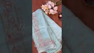 Trending Pastel Blue Summer Saree with Sky Blue Blouse  🩵 | Threads And Blocks #sareestyle #saree