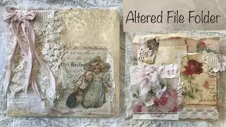Altered file folder flip through - shabby chic, vintage style inspired by Girl on the Ridge.