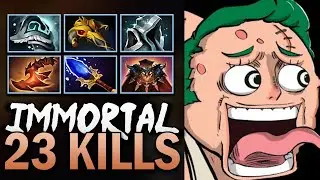 Pudge Gameplay with 23 Kills and Eternal - Road to Dota 2 7.40
