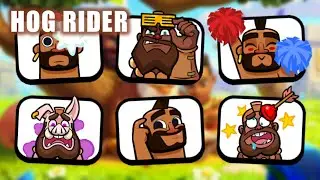 ALL Hog Rider Emotes In Clash Royale!