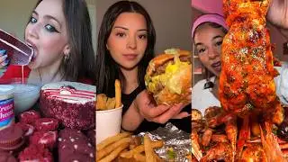 TIKTOK Mukbang Compilation | CRUMBL, Five Guys, Wingstop, McDonald's & More!