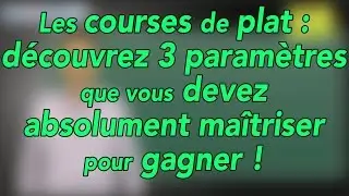 Les 3 paramètres à maîtriser pour gagner au plat ! !