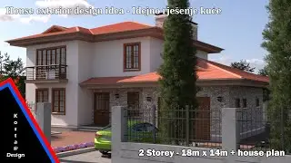 House exterior design idea - Idejno rje&scaron;enje kuće || 18m x 14m || 2 Storey