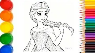 Elsa frozen easy drawing for kids and toddlers