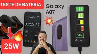TESTE DE BATERIA DO GALAXY A07 USEI CARREGADOR DE 25W - O PIOR RESULTADO OBTIDO ENTENDA...