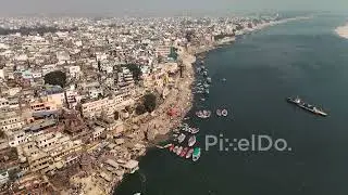 PD0656y Prayagraj Drone Video - Banaras Kashi Aerial View | Varanasi Drone Shot