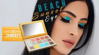 SUNSET BEACH EYE | JEFFREE STAR COSMETICS THIRSTY PALETTE TUTORIAL 💦🍊