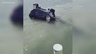 Single-vehicle crash sends car into water off of Shore Drive