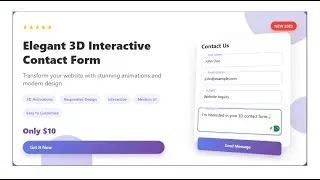 VIRAL 3D Contact Form 2025 | Interactive Animation UI | Modern Website Forms Demo