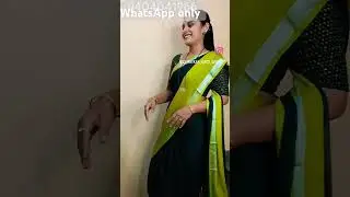 9404041966 Booking number WhatsApp only #lightweight plain saree with contrast border self blouse