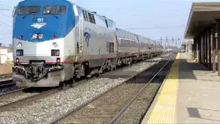 Amtrak 63 arrives Buffalo-Depew on  Track 1 - RARE