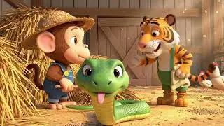 Monkey & Tiger Save Sick Cow 🐄🐒- Hospital Adventure | protect farm from boars | Monkey Cartoon