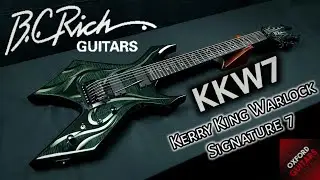 B.C. Rich KKW7 Kerry King Warlock Signature 7 Trans Black w/Tribal Fire Slayer guitar close up video