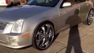 Cadillac sts 24 inch rims walk around video