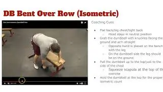 Triphasic Training Coaching Points DB Bent Over Row Isometric