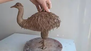 Sculpting Time Lapse, Super Easy to Make An Amazing Emu With Realistic Fur