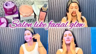 Salon like facial glow at home | Facial glow  | foxtale purple face mask review 
