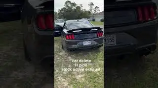 Mustang GT cat-delete, H-pipe, Stock active exhaust!🔥🔥🔥